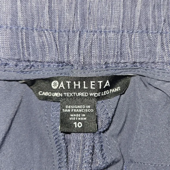 ATHLETA Cabo Blue Chambray Wide Leg Linen Pants Size 10 - Picture 5 of 6